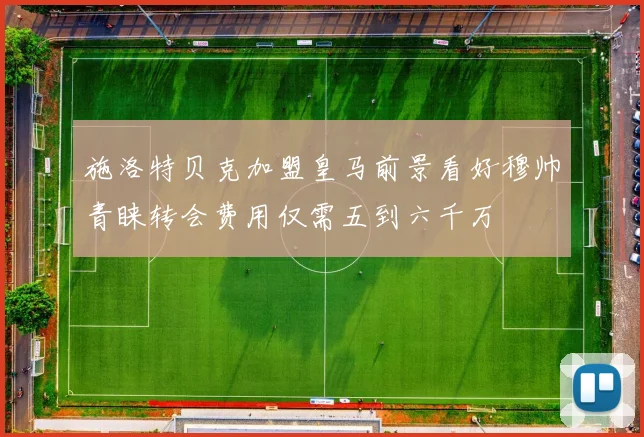 施洛特贝克加盟皇马前景看好穆帅青睐转会费用仅需五到六千万